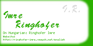 imre ringhofer business card